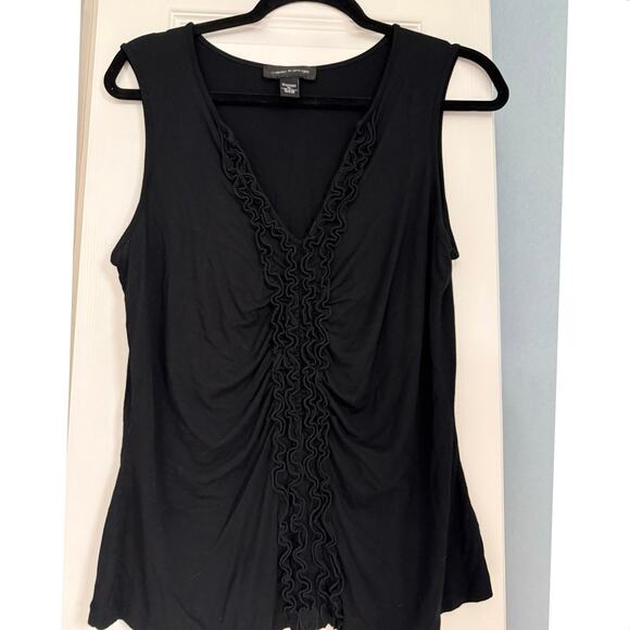 Cable & Gauge Ruched Ruffle Front Tank - Picture 2 of 5